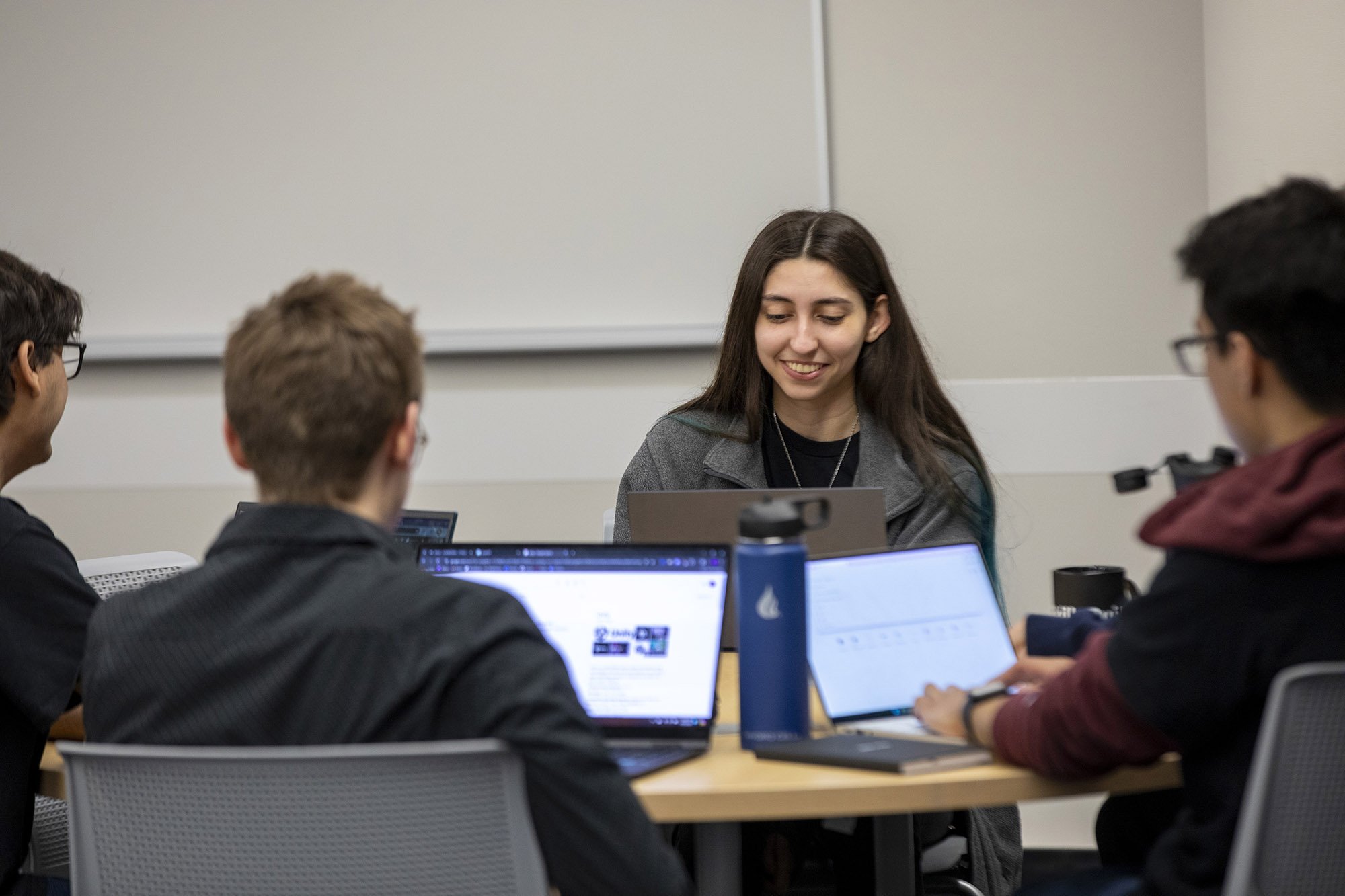 UAlbany students host the University's first-ever hackathon at the ETEC building on April 13, 2024.